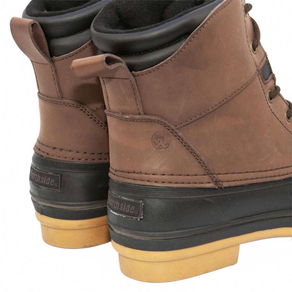 NEW NORTHSIDE men's lewiston waterproof duck boot in chocolate - Picture 6 of 7